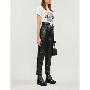 CLAUDIE PIERLOT Black Lamb Leather Pants, NWOT, Size FR 36, Retail $600.00+